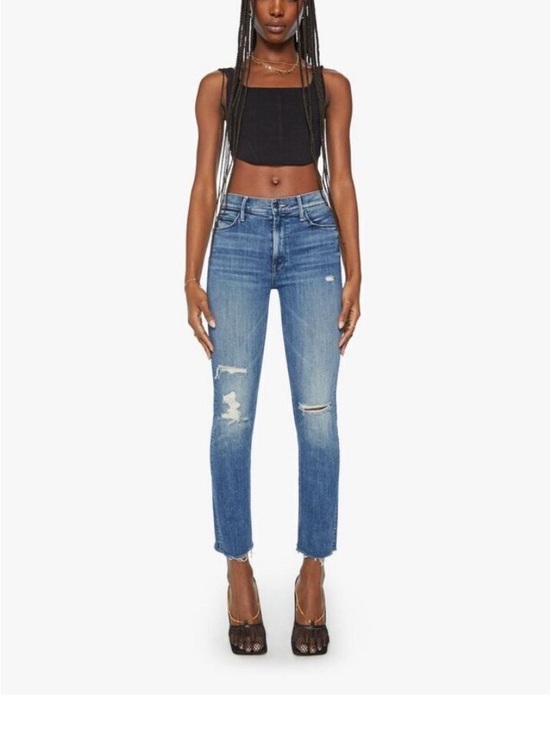 MOTHER Denim - MOTHER The Mid Rise Dazzler Ankle Fray distressed W 15 with stretch Inseam 26.5
